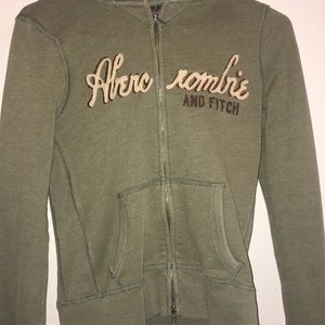Abercrombie and Fitch green zip up